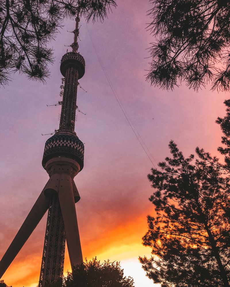 Tashkent TV Tower at Sunset