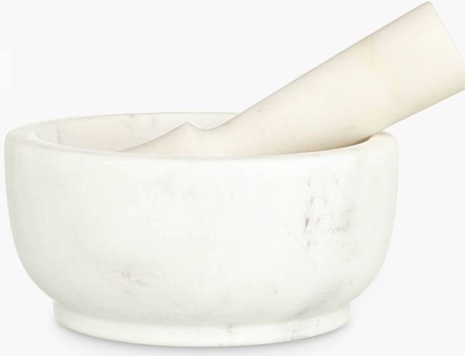 Croft Collection Marble Pestle and Mortar, White
