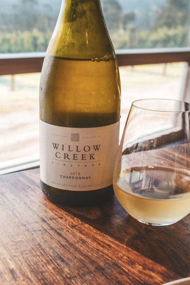 A bottle of Willow Creek - wine tasting steps