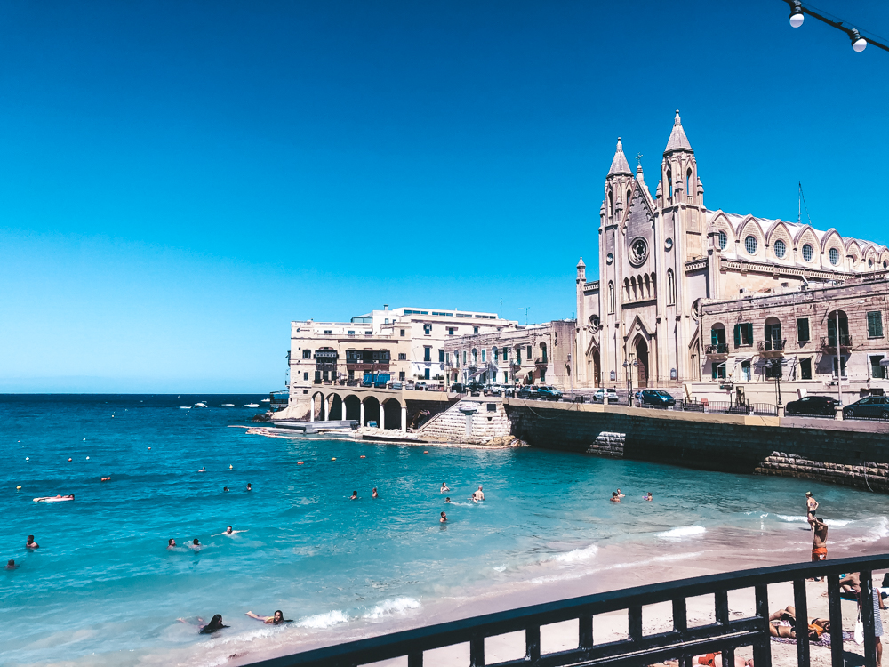 Balluta Bay and Church in Malta