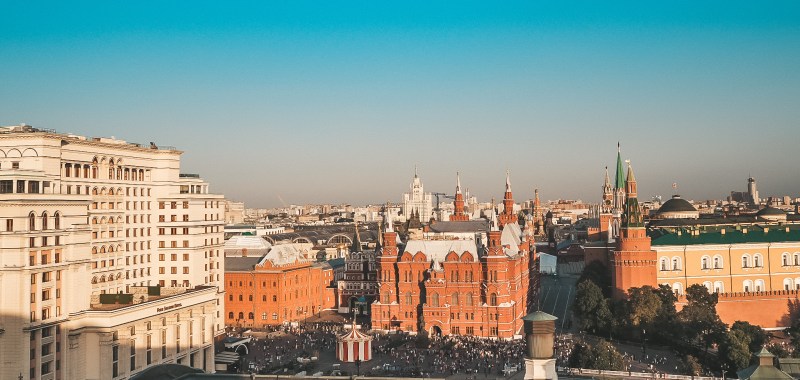 The View from the Ritz Carlton Moscow Rooftop Bar, the perfect hotel for a Moscow city break