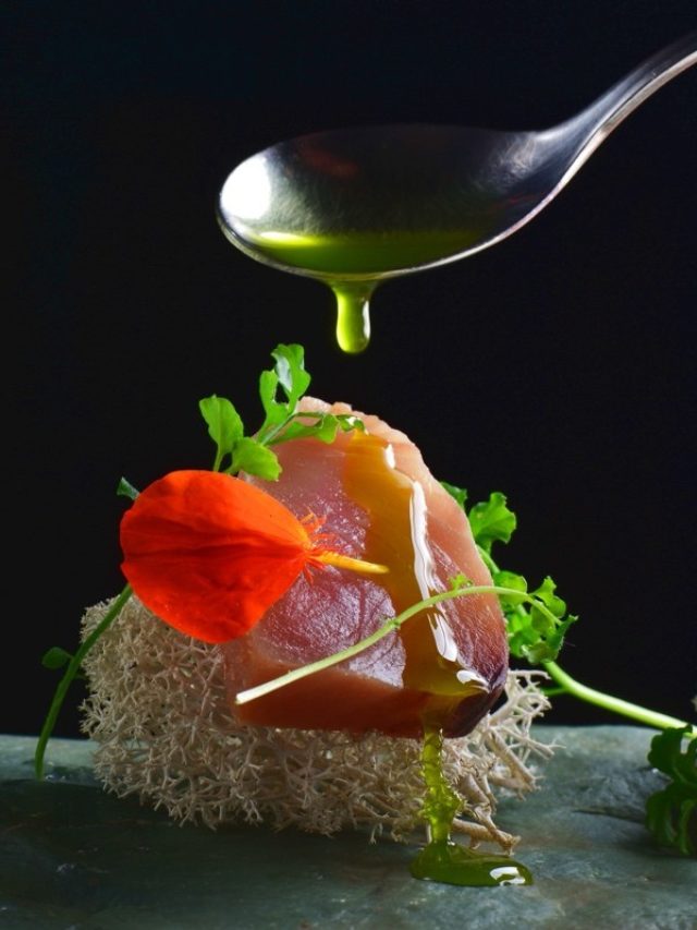 A sashimi plate served in one of Masaharu Morimoto restaurants.