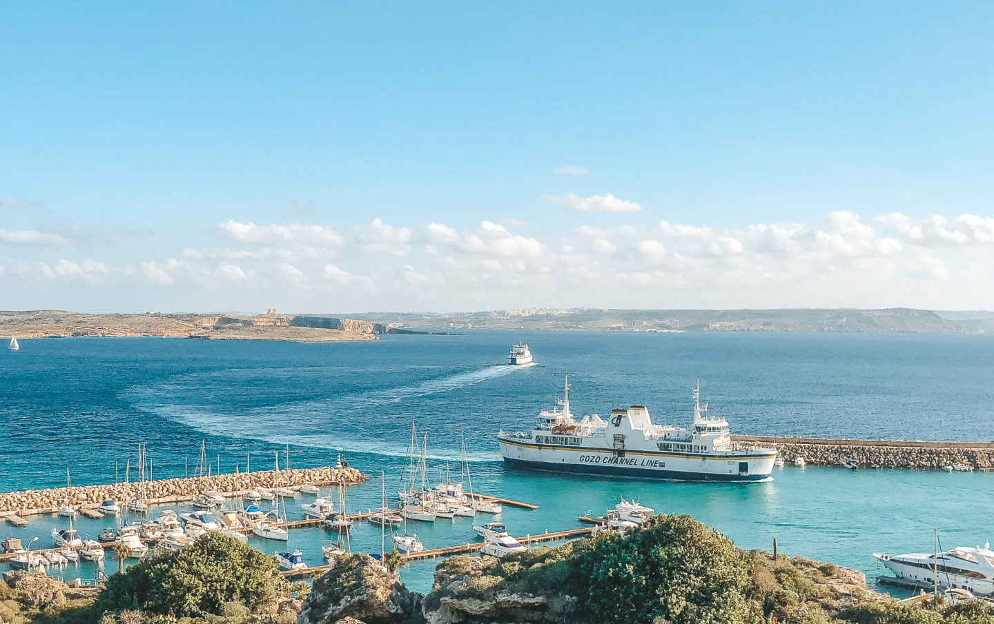 The Gozo Ferry entering the port of Mgarr