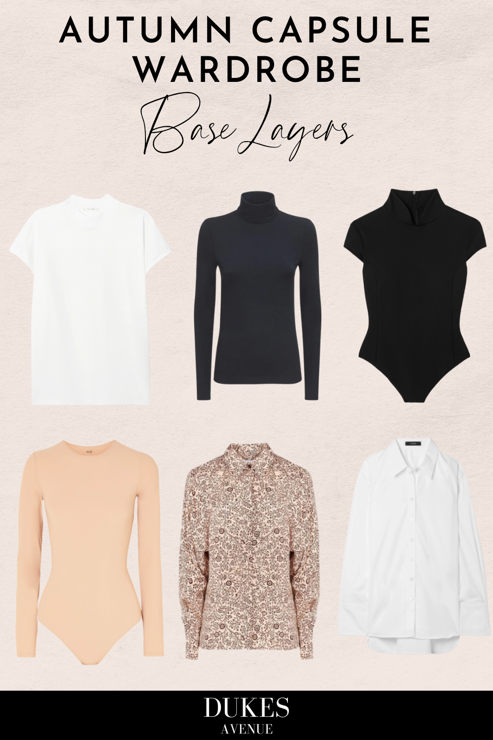 6 base layer garments recommended for an autumn capsule wardrobe