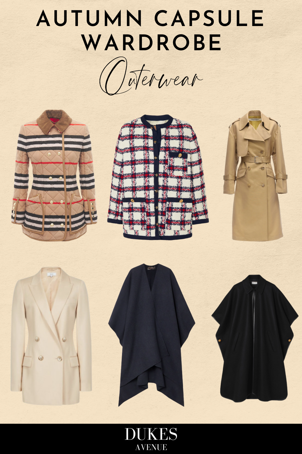 6 outerwear garments recommended for an autumn capsule wardrobe