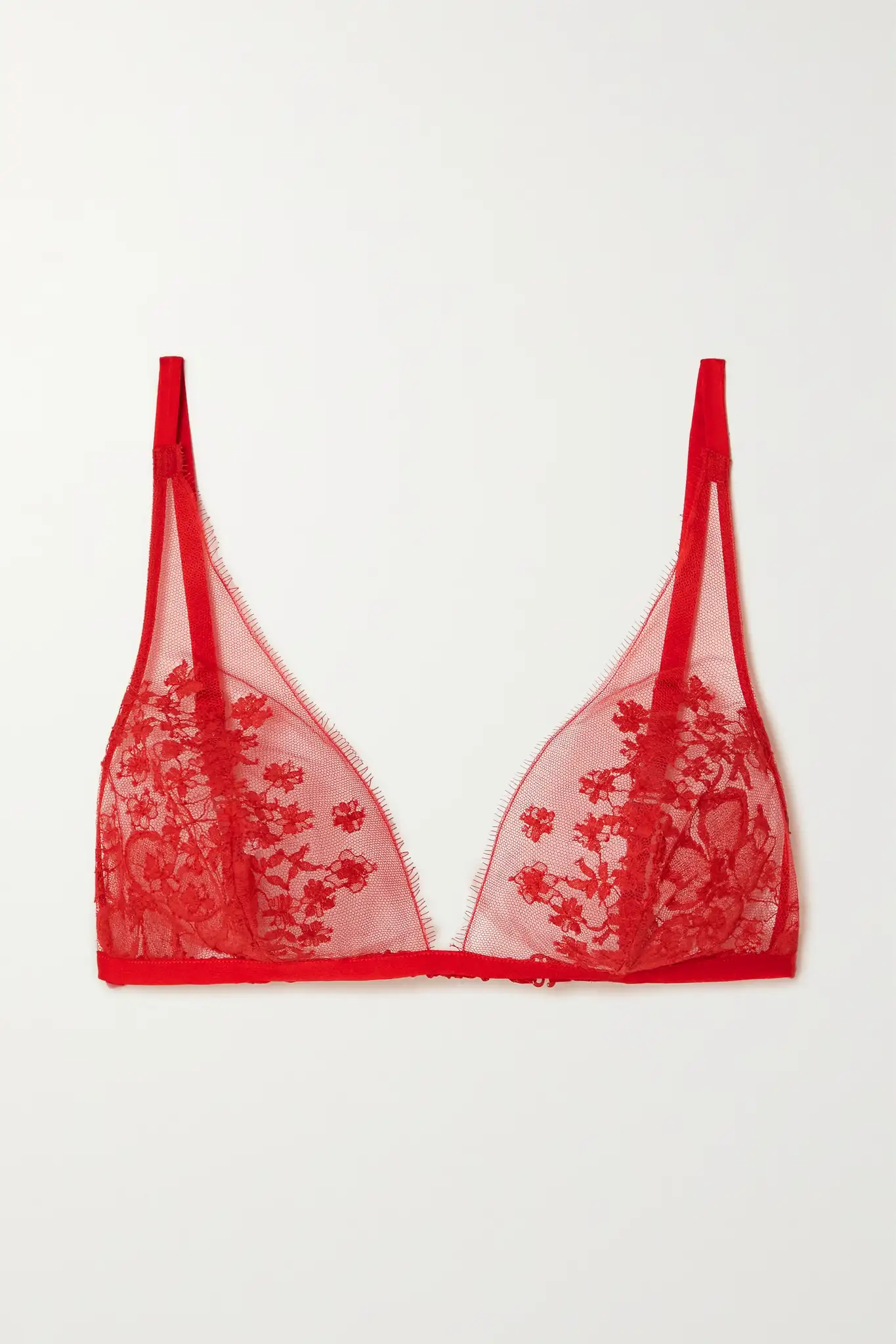 Carine Gilson Silk Satin-Trimmed Lace Soft-Cup Bra, 32 Sexy Pink Lingerie  Pieces You'll Want to Wear Beyond Valentine's Day