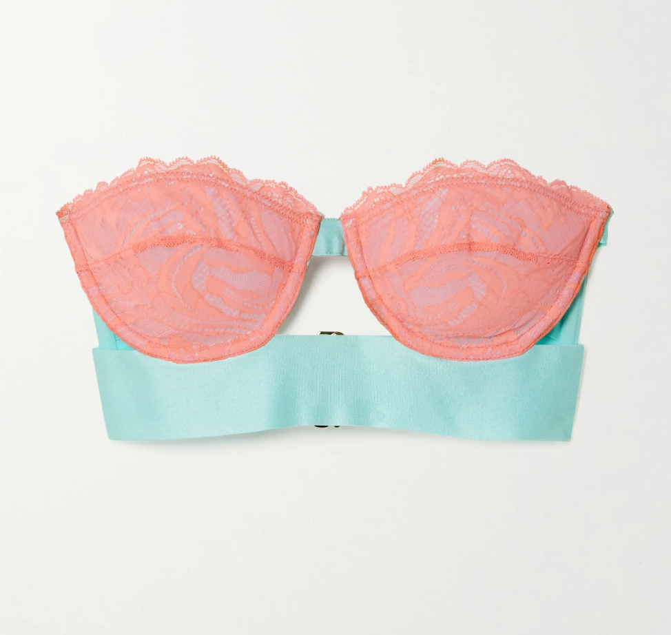 Sheer French Tulle Underwired Bra in Fluorescent Colors - DEBORAH MARQUIT