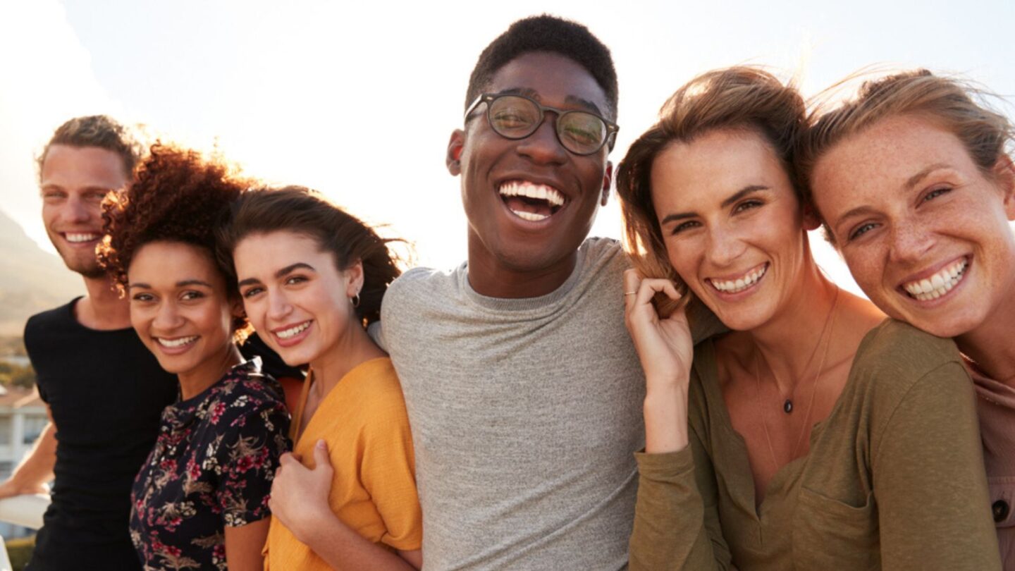 Diverse group of people smiling