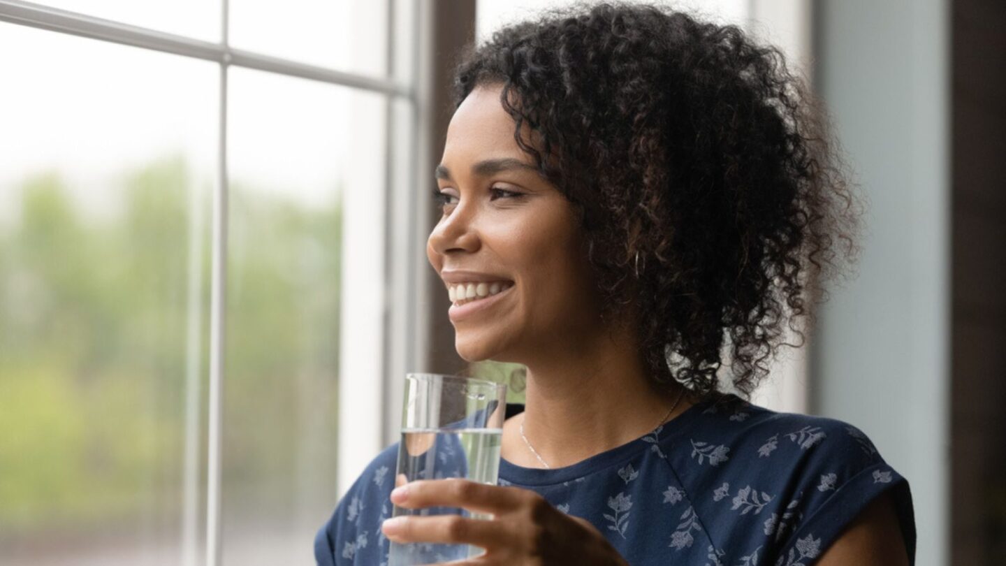 Woman drinking water