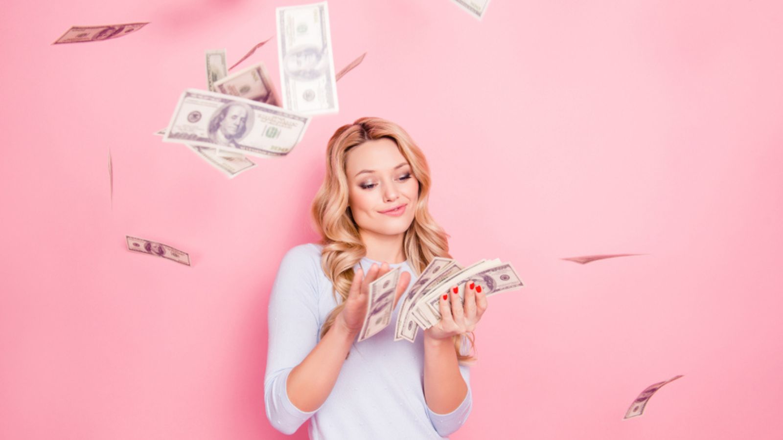 Woman spending money