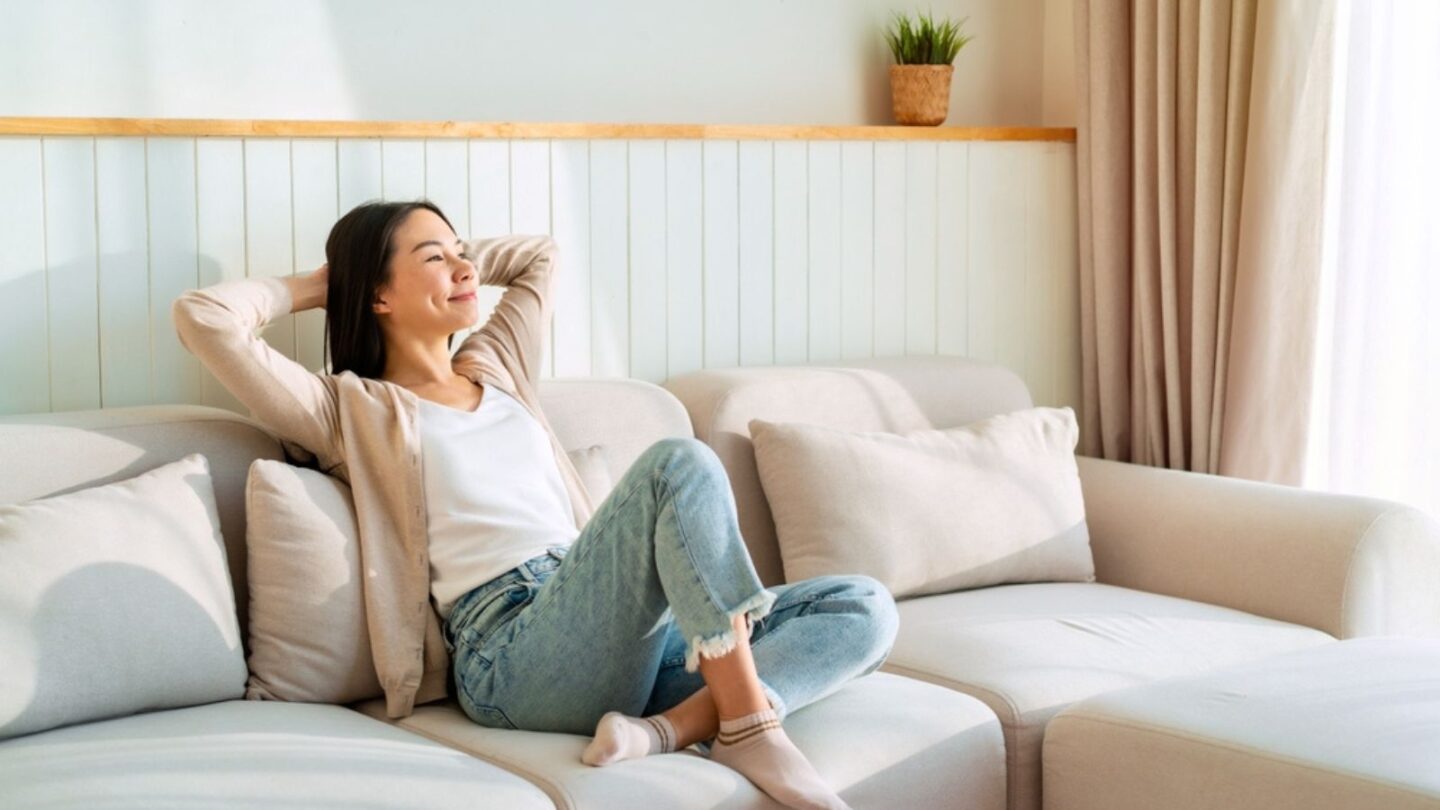 Woman relaxing on the sofa